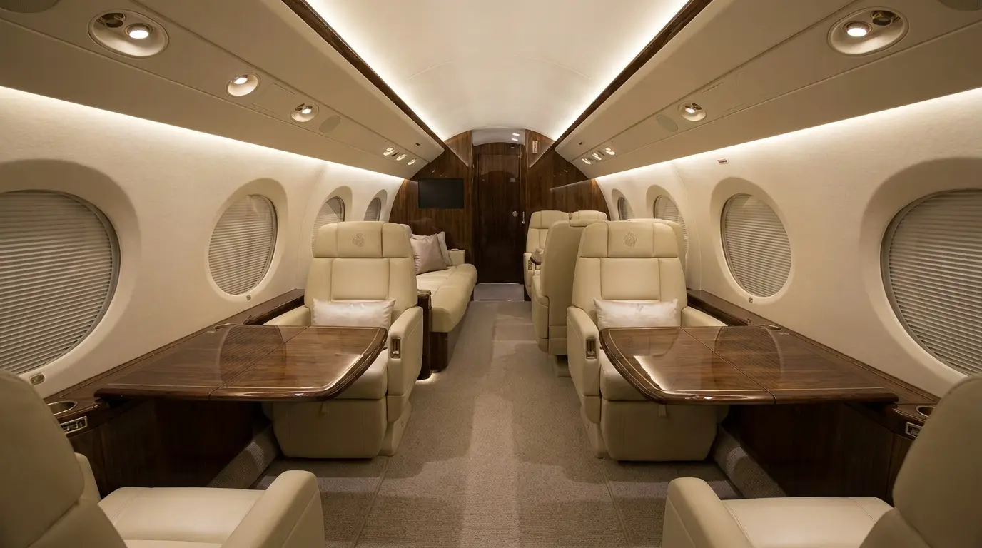 Gulfstream G450 cabin interior — representative