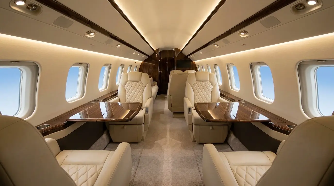 Cessna Citation Longitude cabin interior — representative
